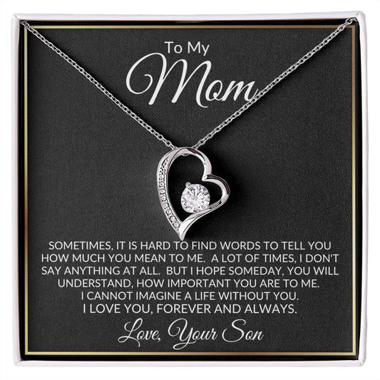 TO MY MOM SOMETIMES IT'S HARD FOREVER LOVE NECKLACES