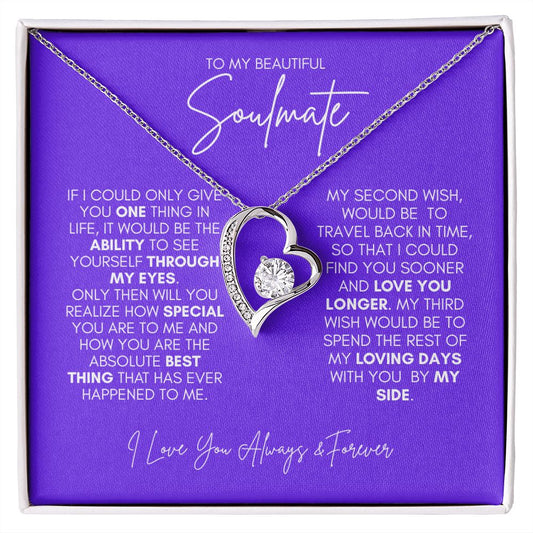 TO MY BEAUTIFUL SOULMATE FOREVER LOVE NECKLACE #LG_BF_SM_PUR-WHT_FL