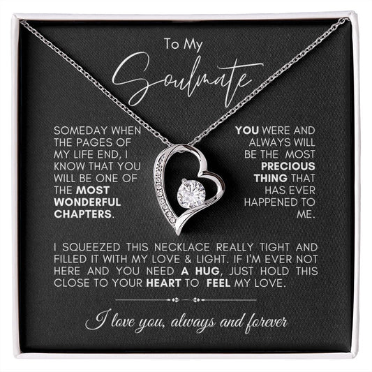 TO MY SOULMATE FOREVER LOVE NECKLACE #LG_BLK_WHT_FL