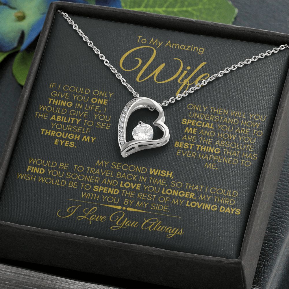 TO MY AMAZING WIFE FOREVER LOVE NECKLACE #LG_SH_WF_BLK_GLD
