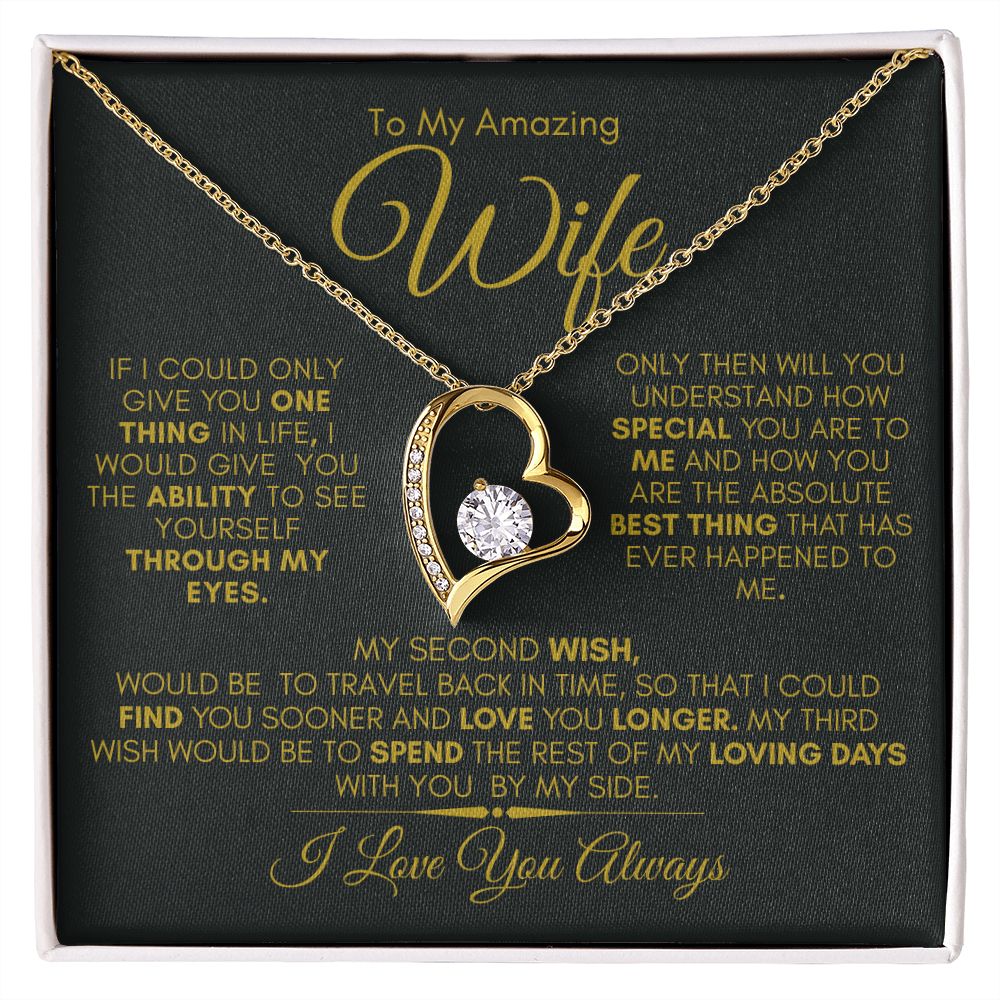 TO MY AMAZING WIFE FOREVER LOVE NECKLACE #LG_SH_WF_BLK_GLD