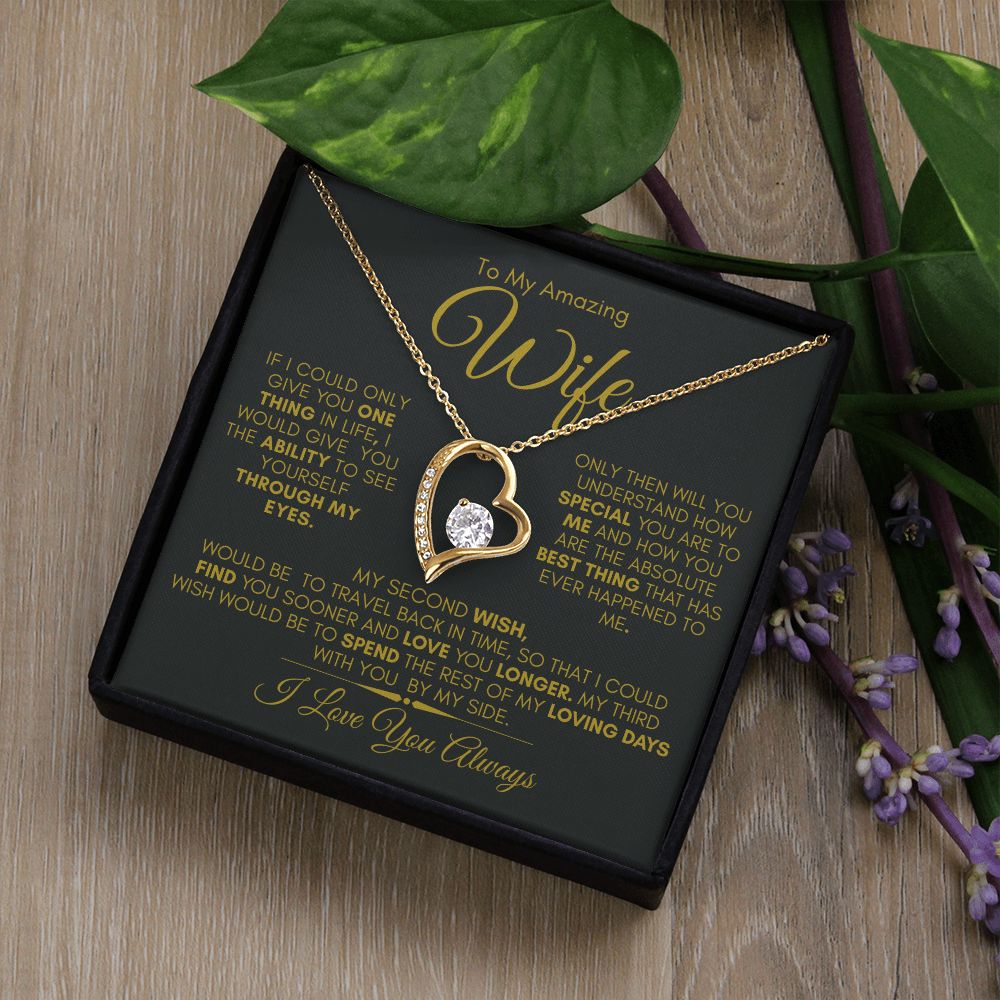 TO MY AMAZING WIFE FOREVER LOVE NECKLACE #LG_SH_WF_BLK_GLD