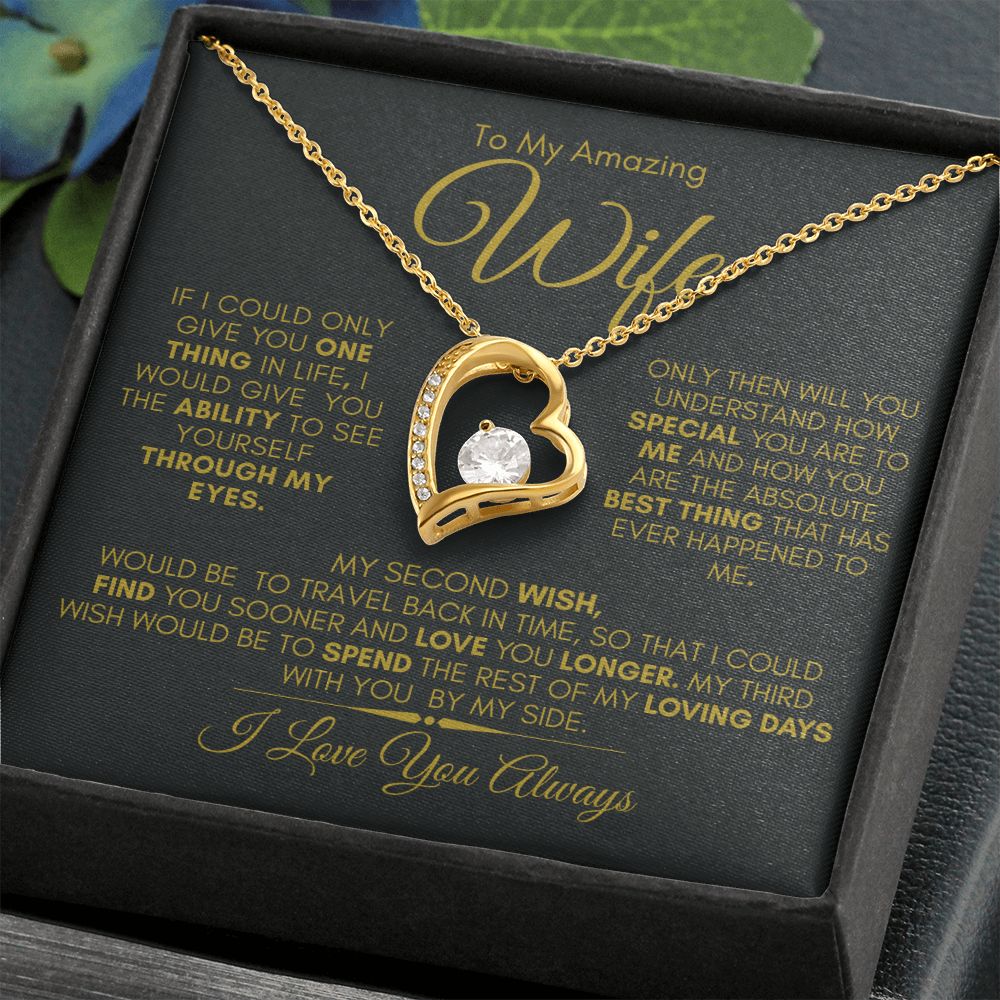 TO MY AMAZING WIFE FOREVER LOVE NECKLACE #LG_SH_WF_BLK_GLD