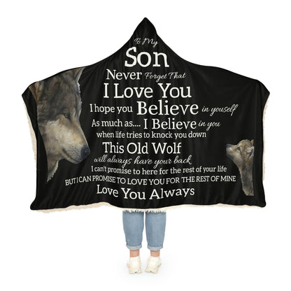 TO MY SON NEVER FORGET SNUGGLE BLANKET - BLACK