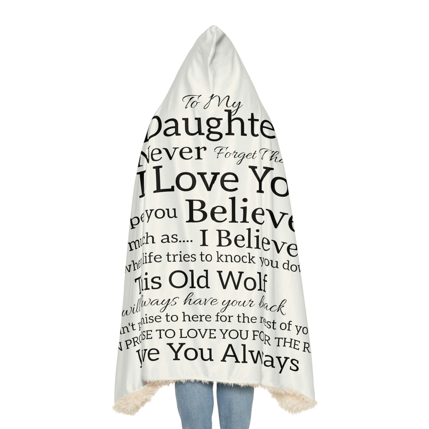 TO MY DAUGHTER NEVER FORGET SNUGGLE BLANKET - WHITE